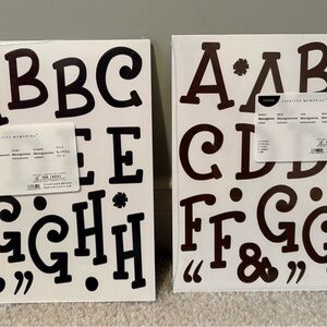 Creative Memories Monogram Swirly Alphabet Letter Sticker sets - Brown and Black